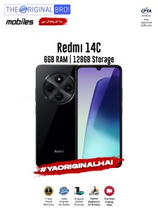 Redmi 14C - 6GB RAM - 128GB Storage - PTA Approved - 1 Year Warranty - Black - The Original Bro Mobiles - TOB40
